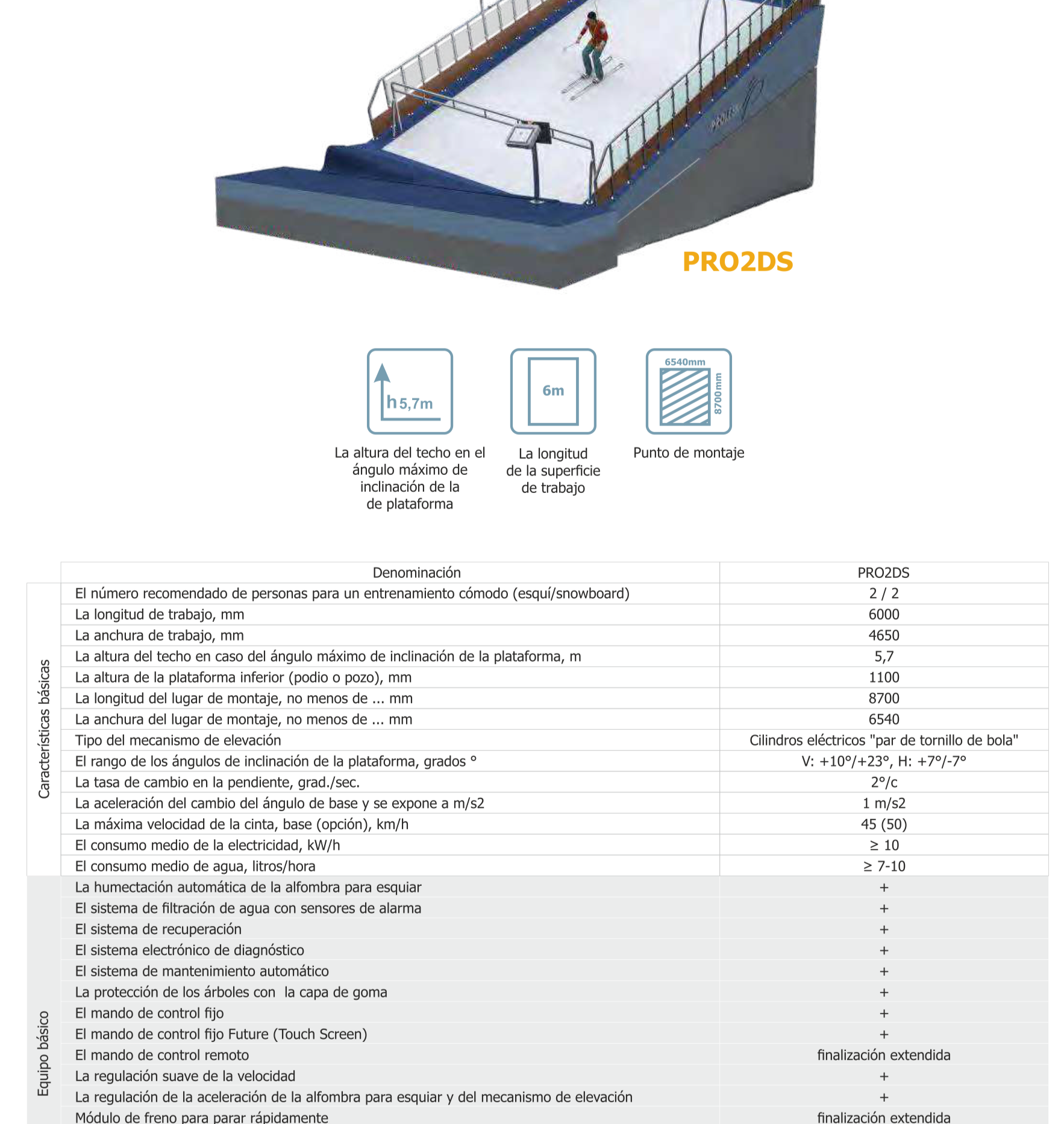 Modelo Sport simulador esqui Proleski